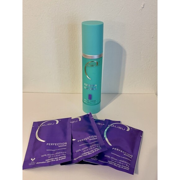 Malibu C Perfection Vital Creme 1.69Oz NEW + 4 Perfection Masque Facial Care - Picture 2 of 7